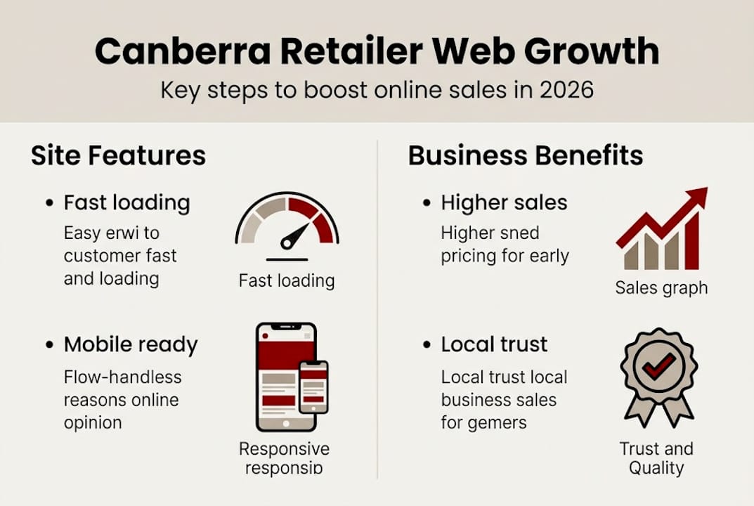 Infographic showing web features and sales benefits