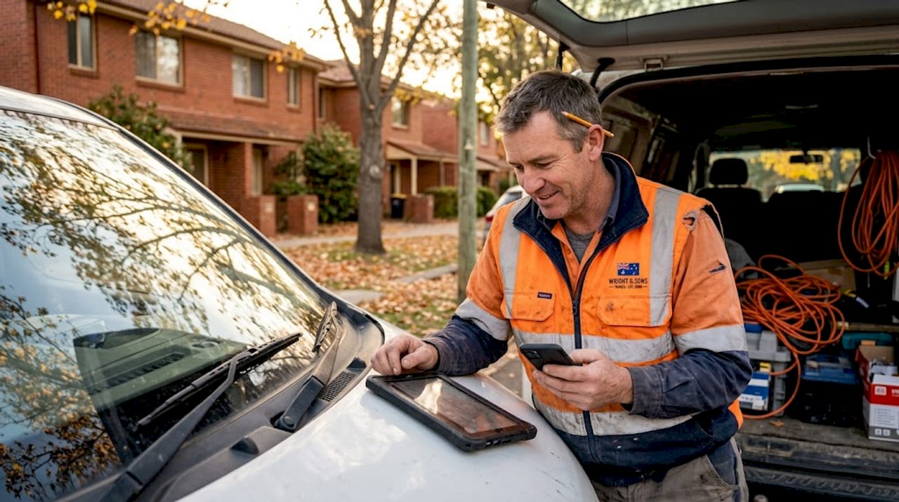 Canberra tradesperson uses tablet for job booking