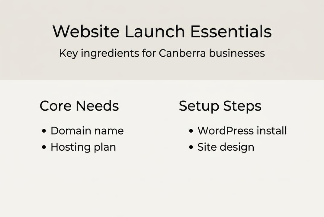 Infographic showing website launch essentials