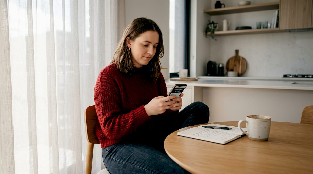 Customer using Canberra business website