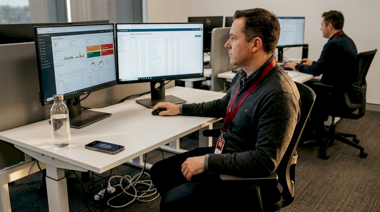 IT professional monitors website security updates