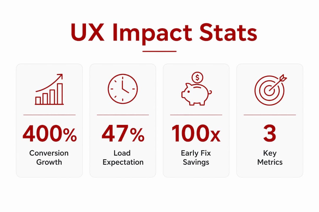 Infographic showing key user experience statistics