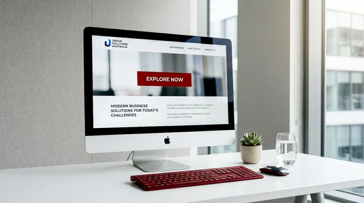 Website homepage with prominent call-to-action button