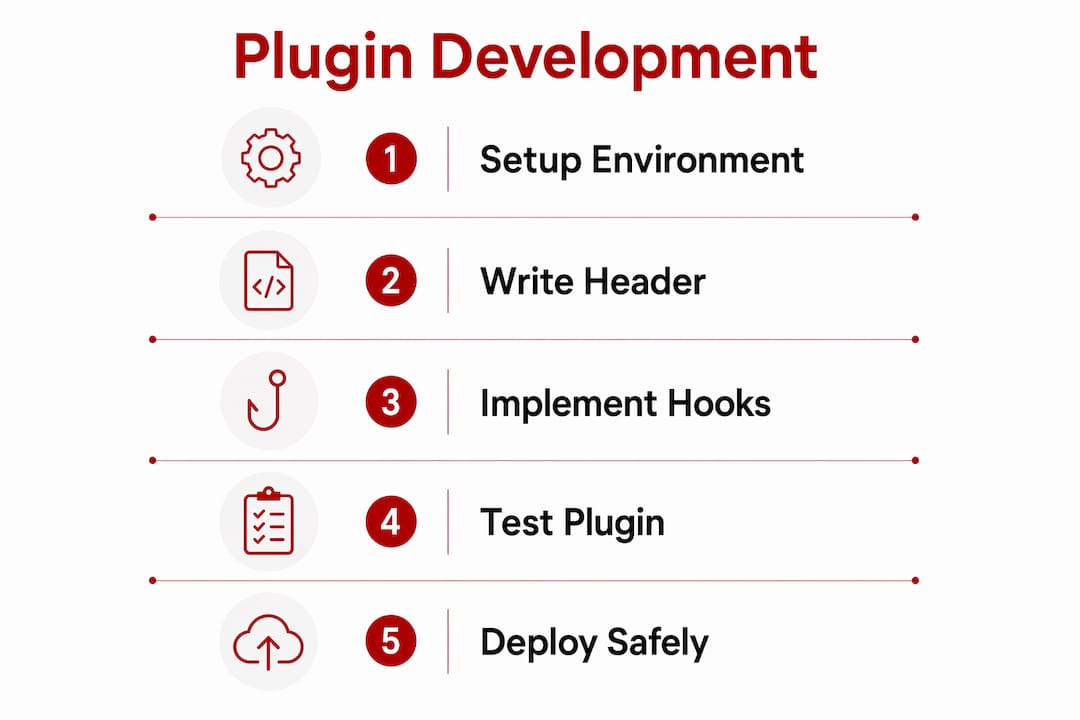 Infographic showing WordPress plugin development steps