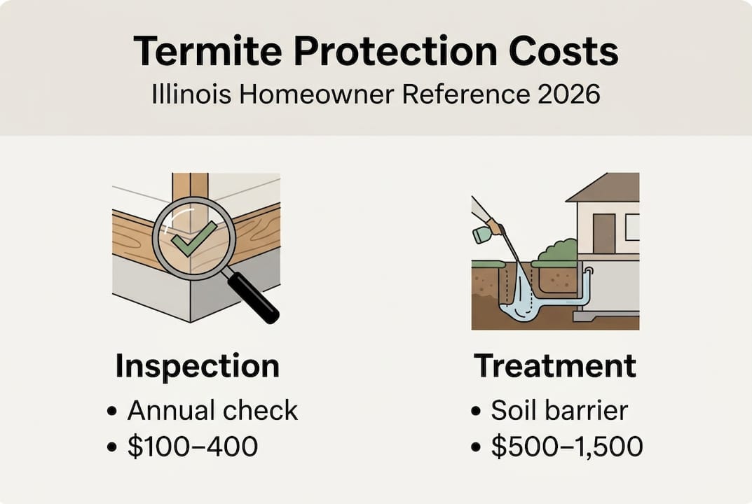 Infographic illustrating termite inspection and treatment costs
