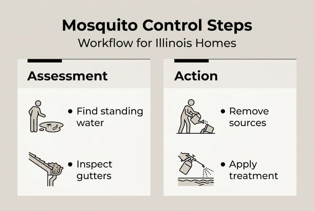 Infographic showing mosquito control workflow steps