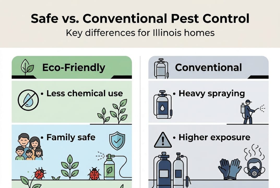 Infographic comparing eco and traditional pest control