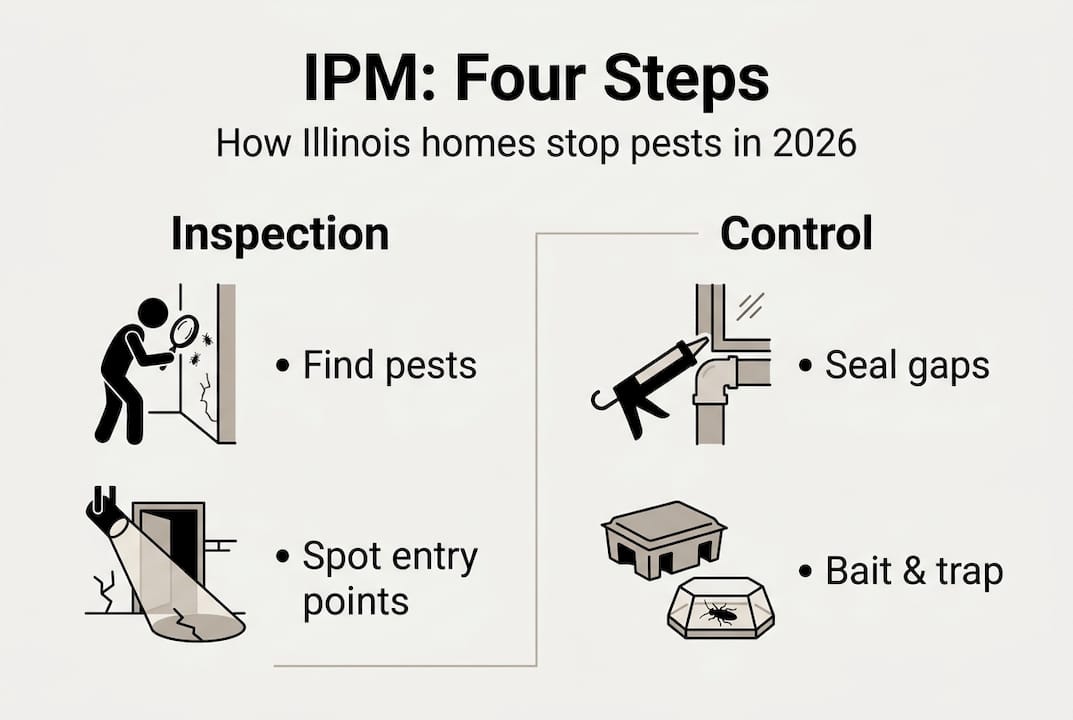Infographic showing four IPM steps for homes