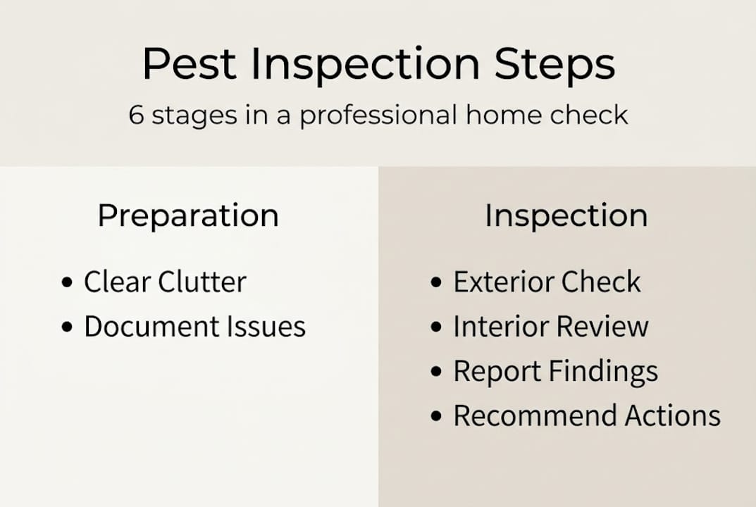 Infographic showing pest inspection step process