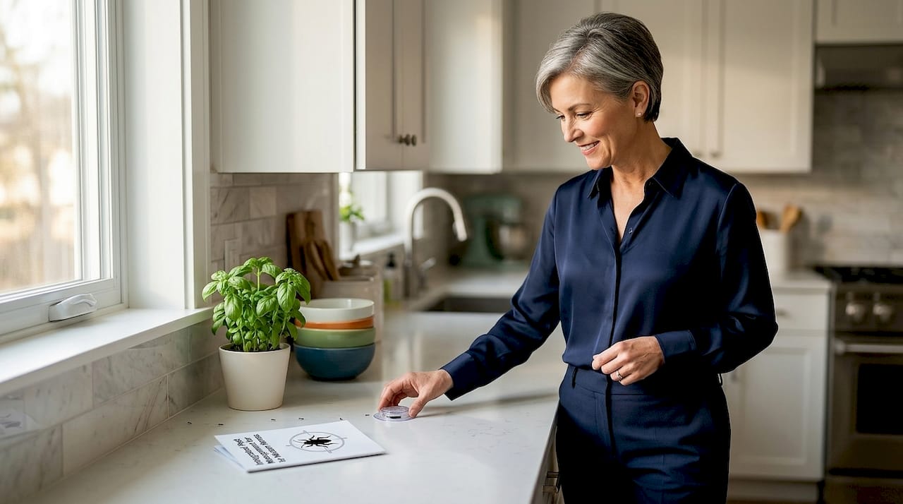 Placing ant bait under kitchen sink