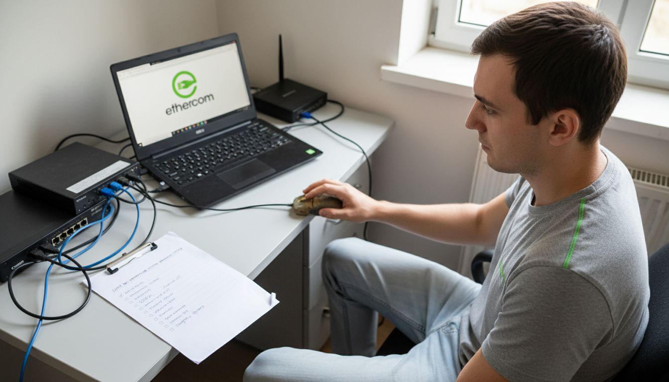 Specialist IT configurând soluția de backup în cloud pentru sistemul CCTV