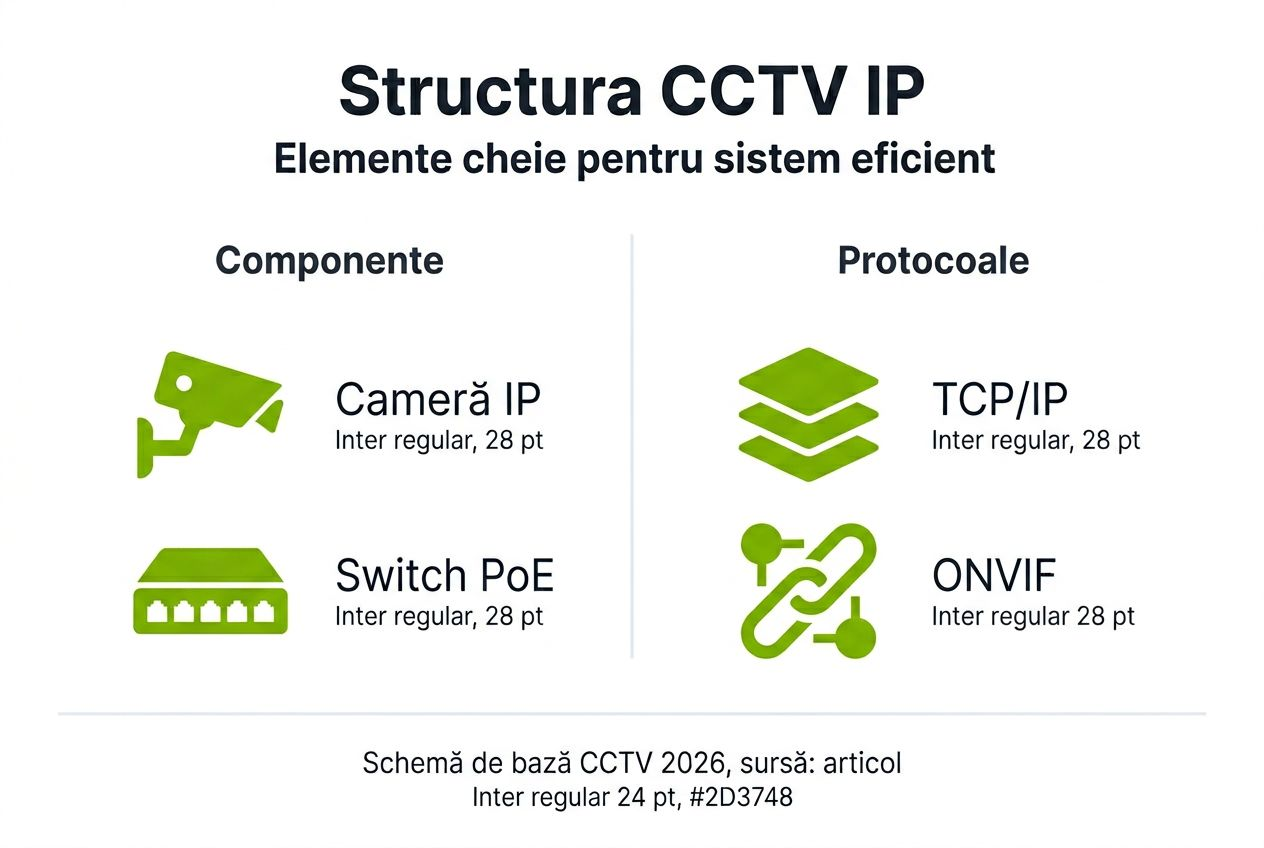 Infografic: cum funcționează o rețea CCTV IP și ce protocoale utilizează