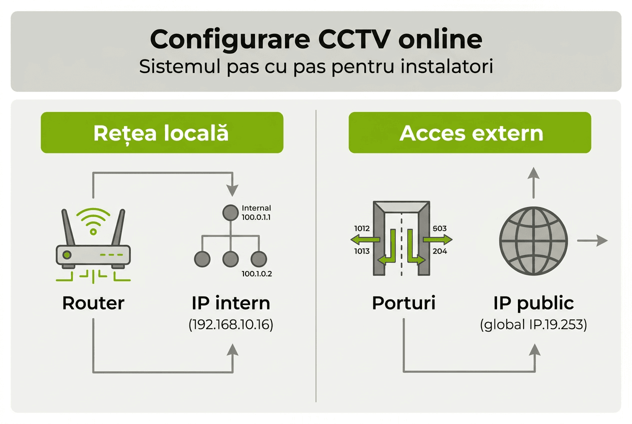 Ghid vizual pentru instalarea sistemului de supraveghere video, explicat pas cu pas