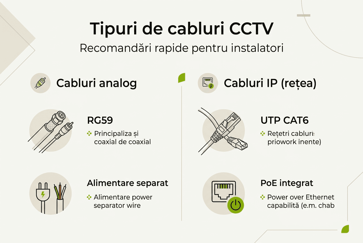 Infografic: cele mai potrivite tipuri de cabluri pentru sistemele CCTV
