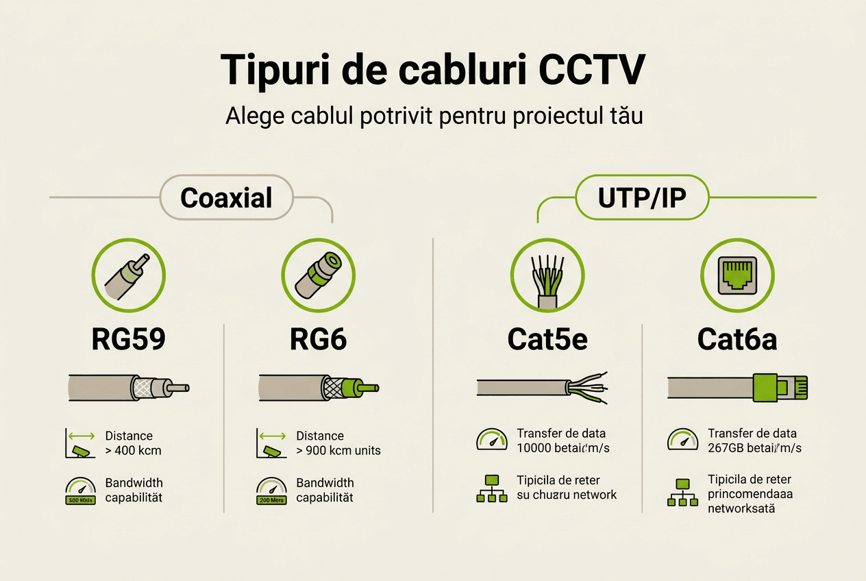 Cele mai potrivite tipuri de cabluri CCTV pentru proiectele din 2026