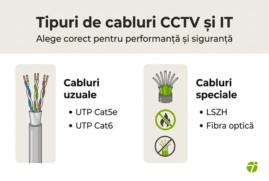 Infografic: cele mai folosite tipuri de cabluri pentru sisteme CCTV și IT