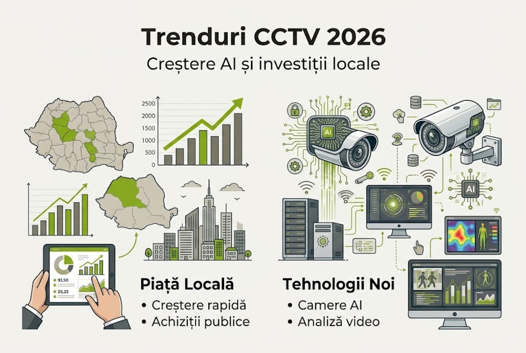 Evoluția pieței camerelor de supraveghere cu inteligență artificială în România – infografic