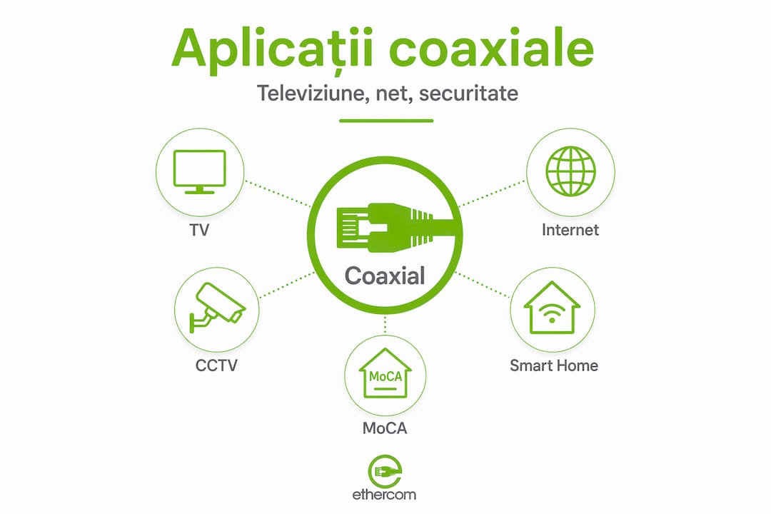Infografic: Cum folosim cablul coaxial pentru televiziune, internet și sisteme de securitate