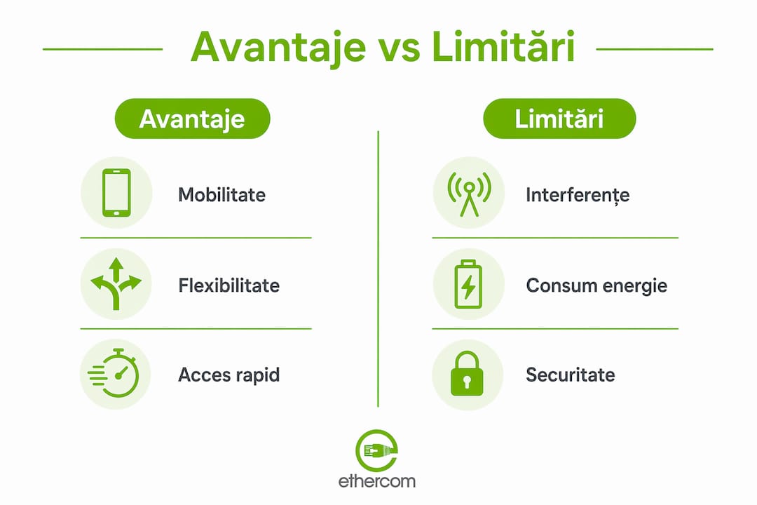 Infografic: Puncte forte și provocări ale tehnologiilor wireless