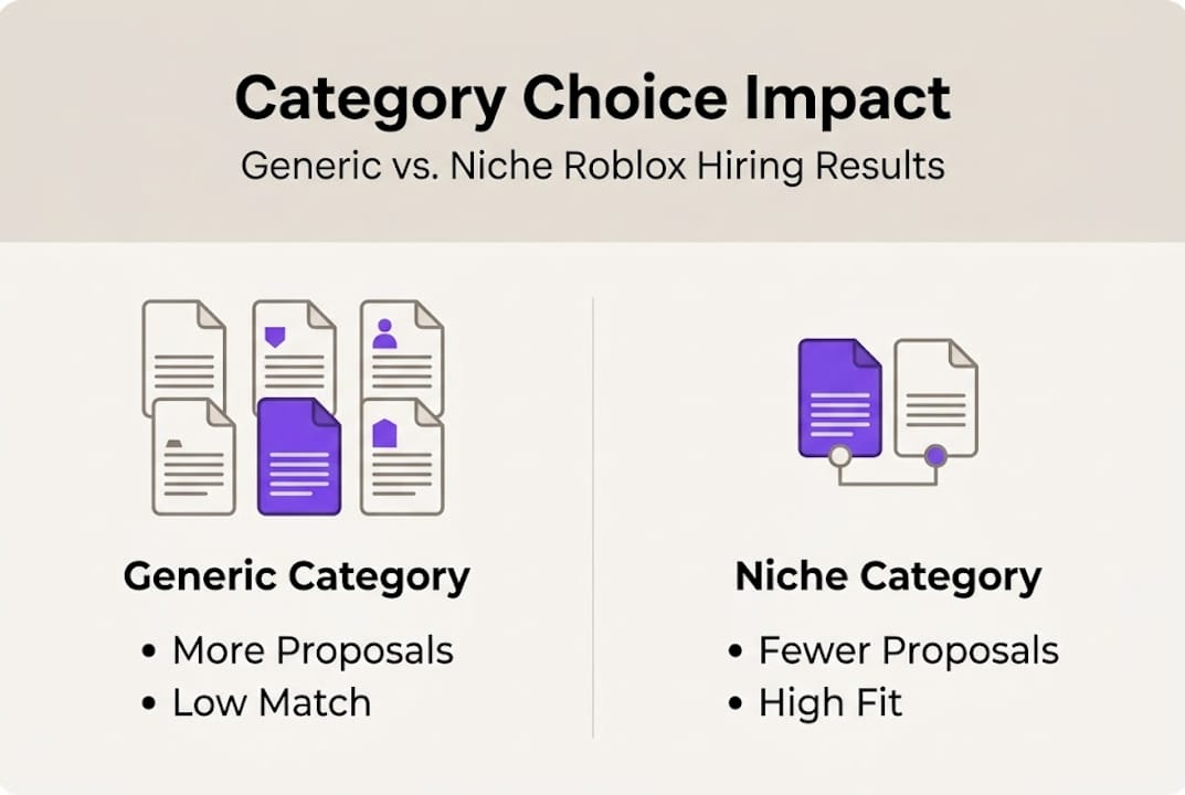 Infographic comparing generic and niche hiring categories