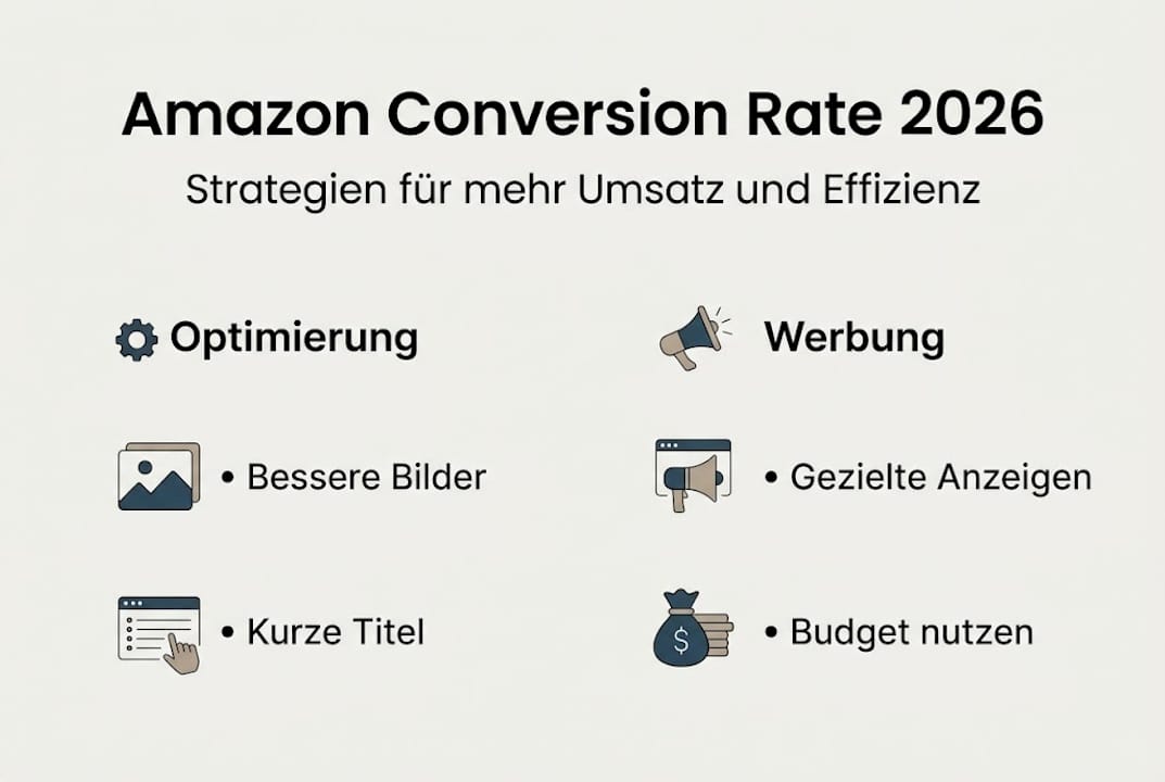 Infografik: Die wichtigsten Strategien zur Steigerung der Amazon-Conversions im Überblick
