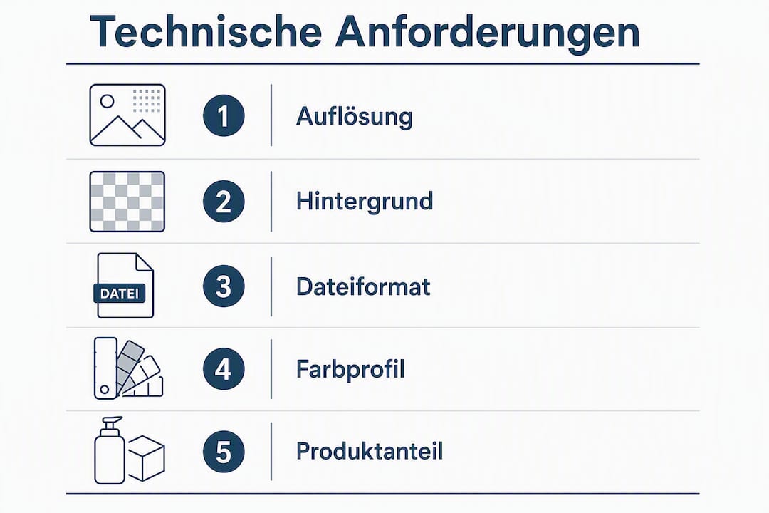 Übersicht der technischen Anforderungen für Amazon-Produktbilder
