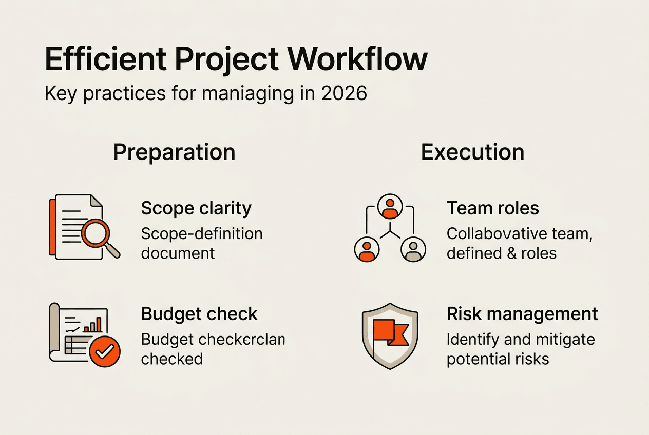 Infographic of efficient construction workflow