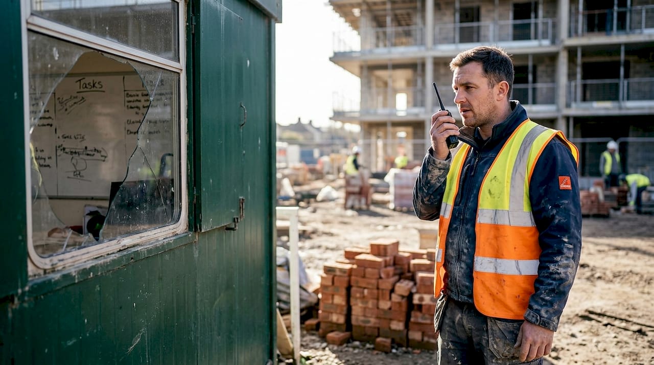 Site foreman managing construction communication gaps