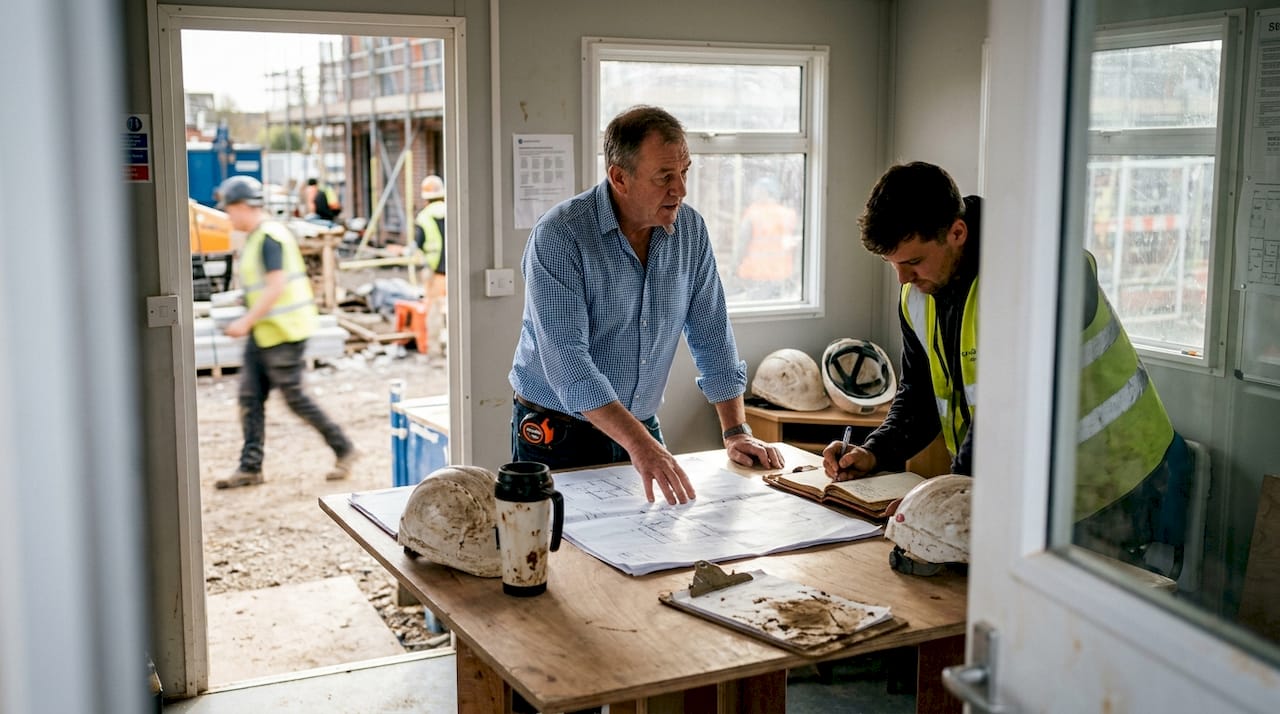 Site manager discussing project communication