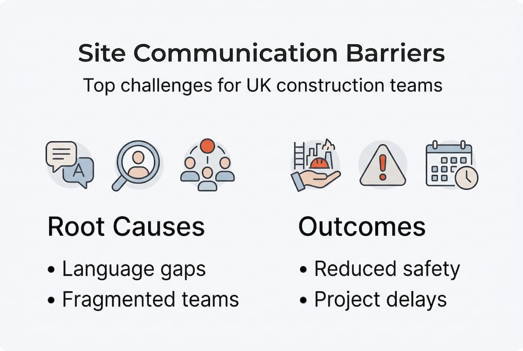 Infographic of top UK site communication barriers