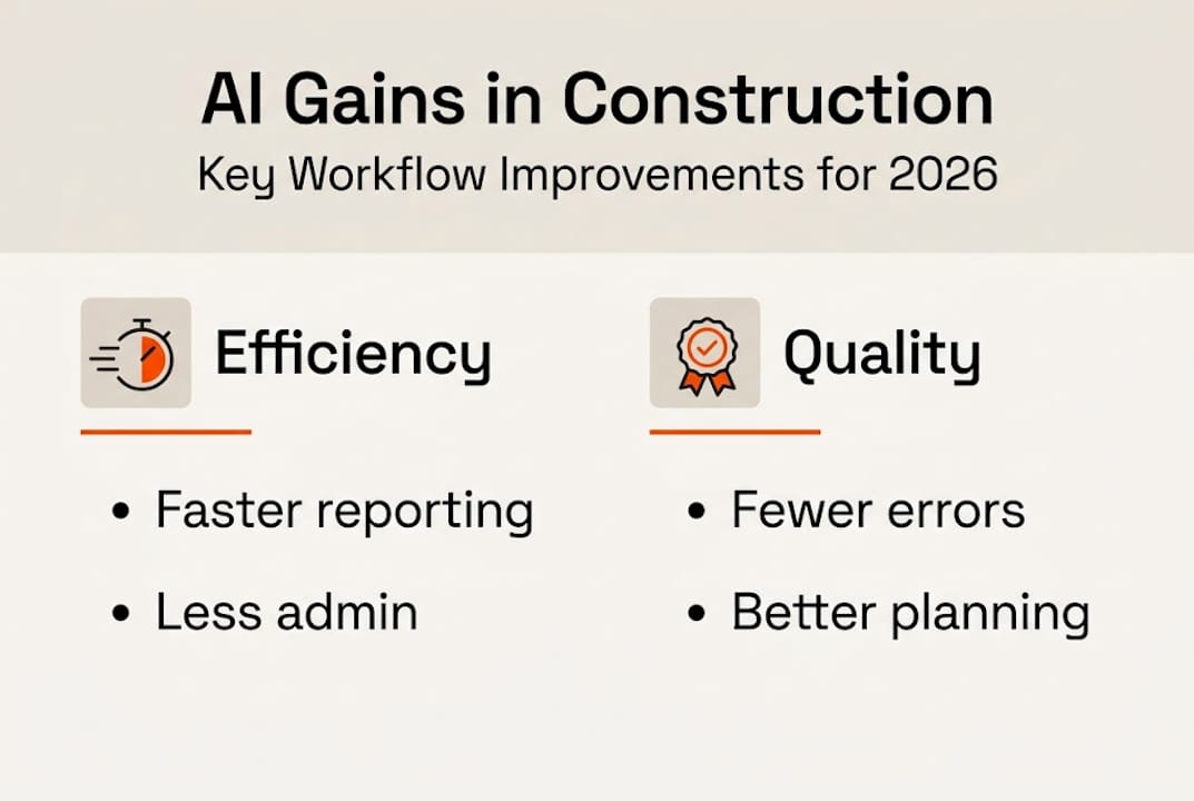 Infographic showing AI gains in UK construction