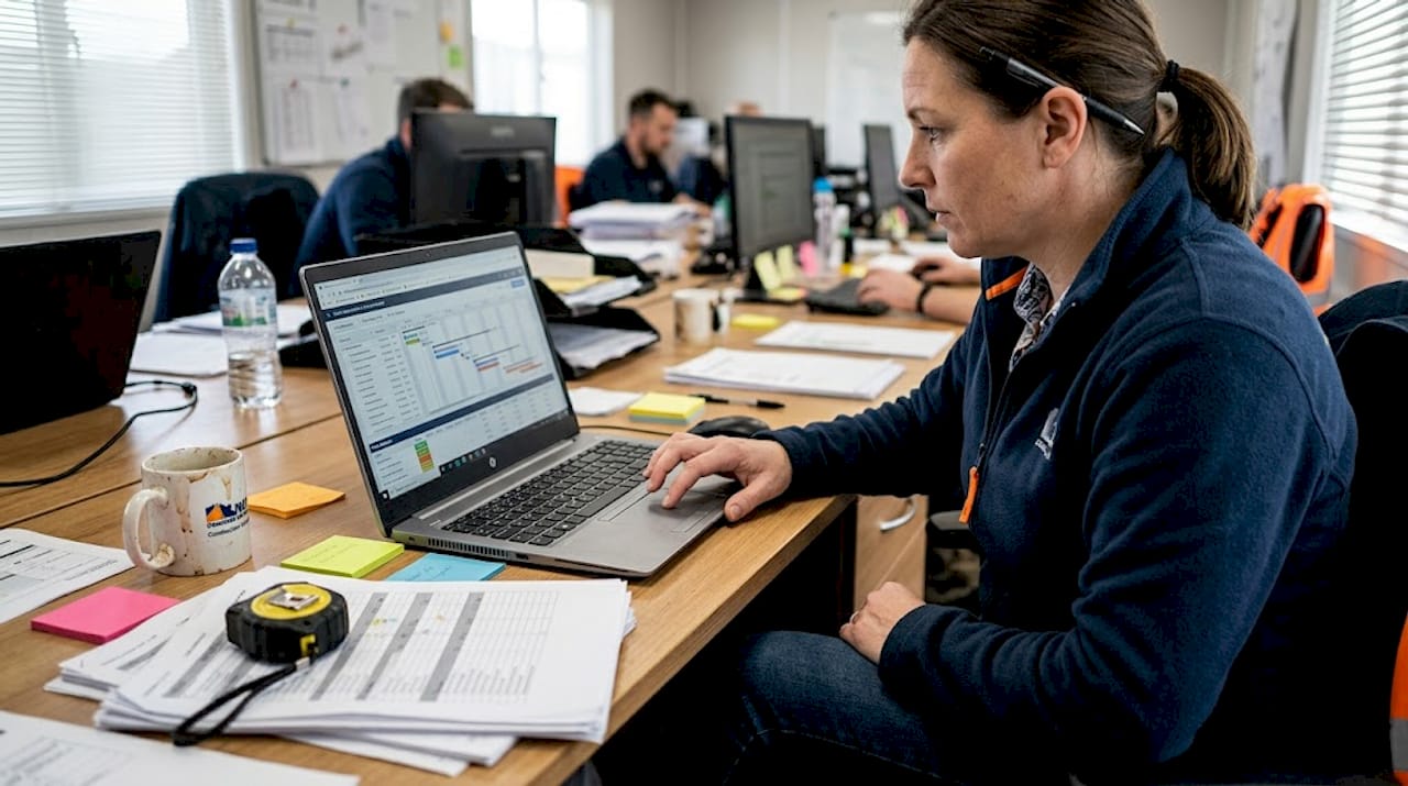 Coordinator using construction workflow software