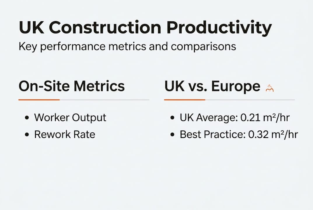 Infographic of UK construction productivity benchmarks