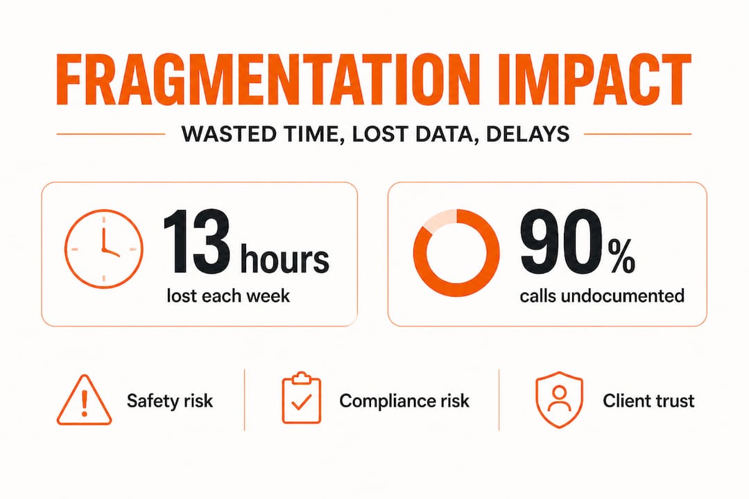 Infographic visualising construction project fragmentation impacts