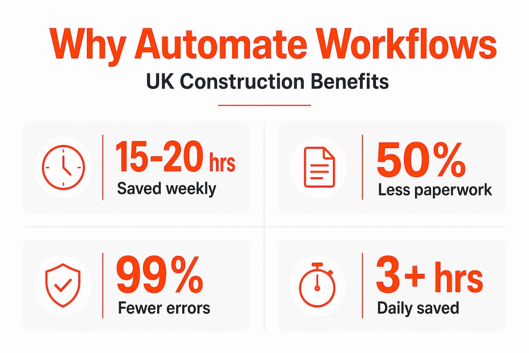 Infographic showing stats on workflow automation benefits