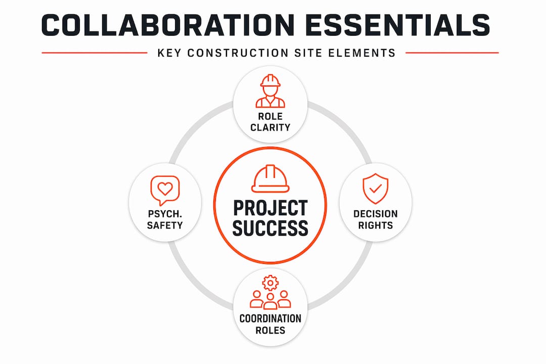 Hierarchy infographic on collaboration essentials for site teams