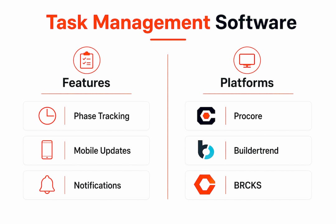 Infographic comparing construction task management platforms