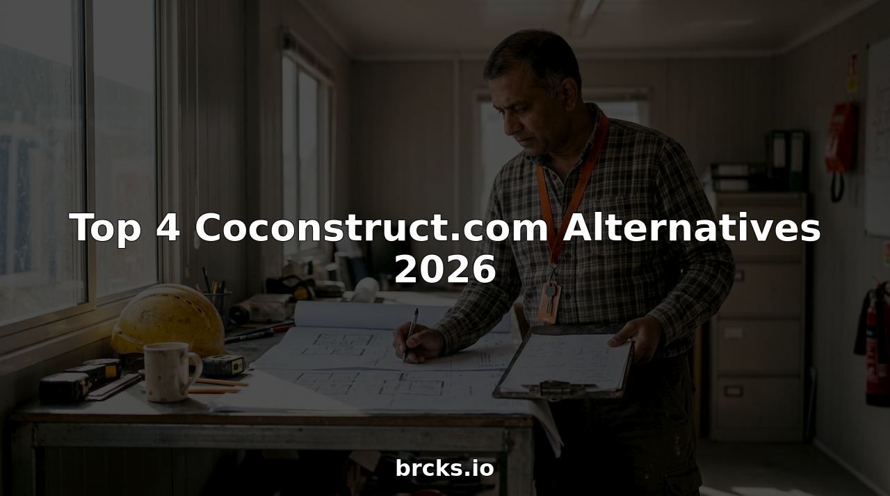 Project manager reviewing construction plans at desk