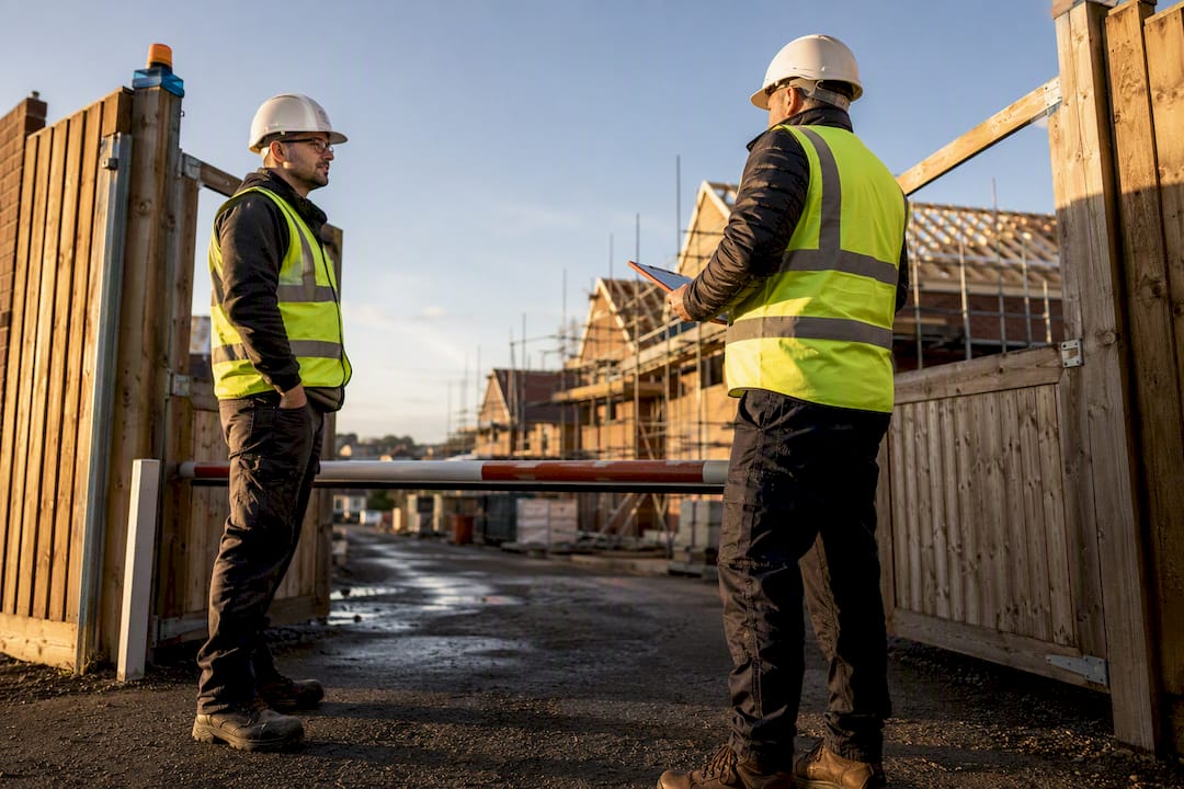Supervisor checking subcontractor site access
