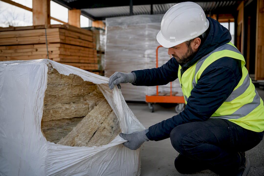 Worker checking damaged delivered materials