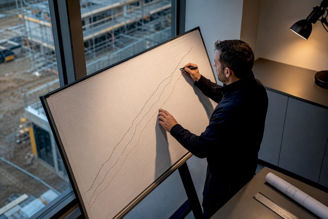 Construction planner tracing cumulative progress curves