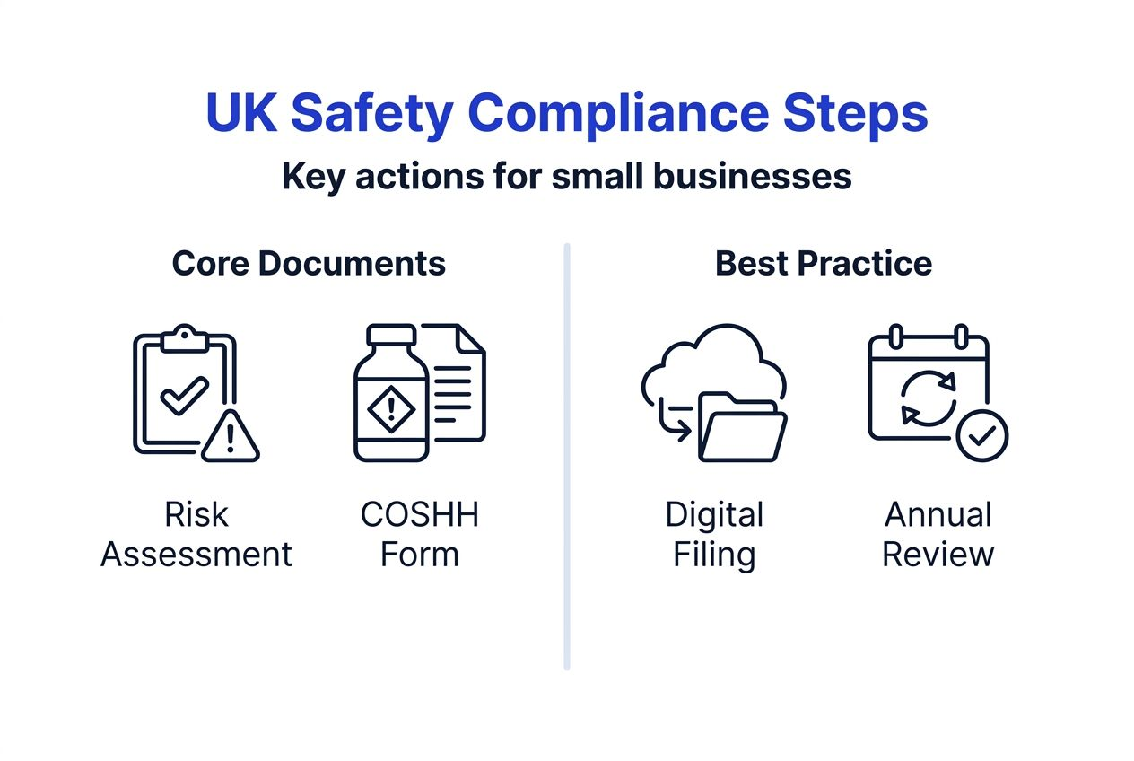 Infographic of UK safety compliance steps