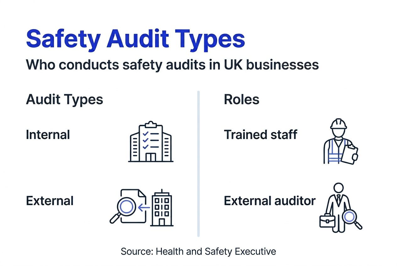 Infographic showing audit types and responsible roles