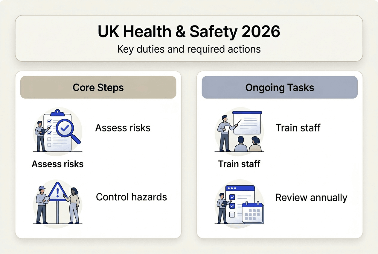 Infographic UK health and safety steps 2026