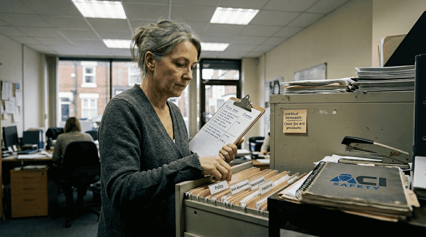 Sorting folders essential health safety documents