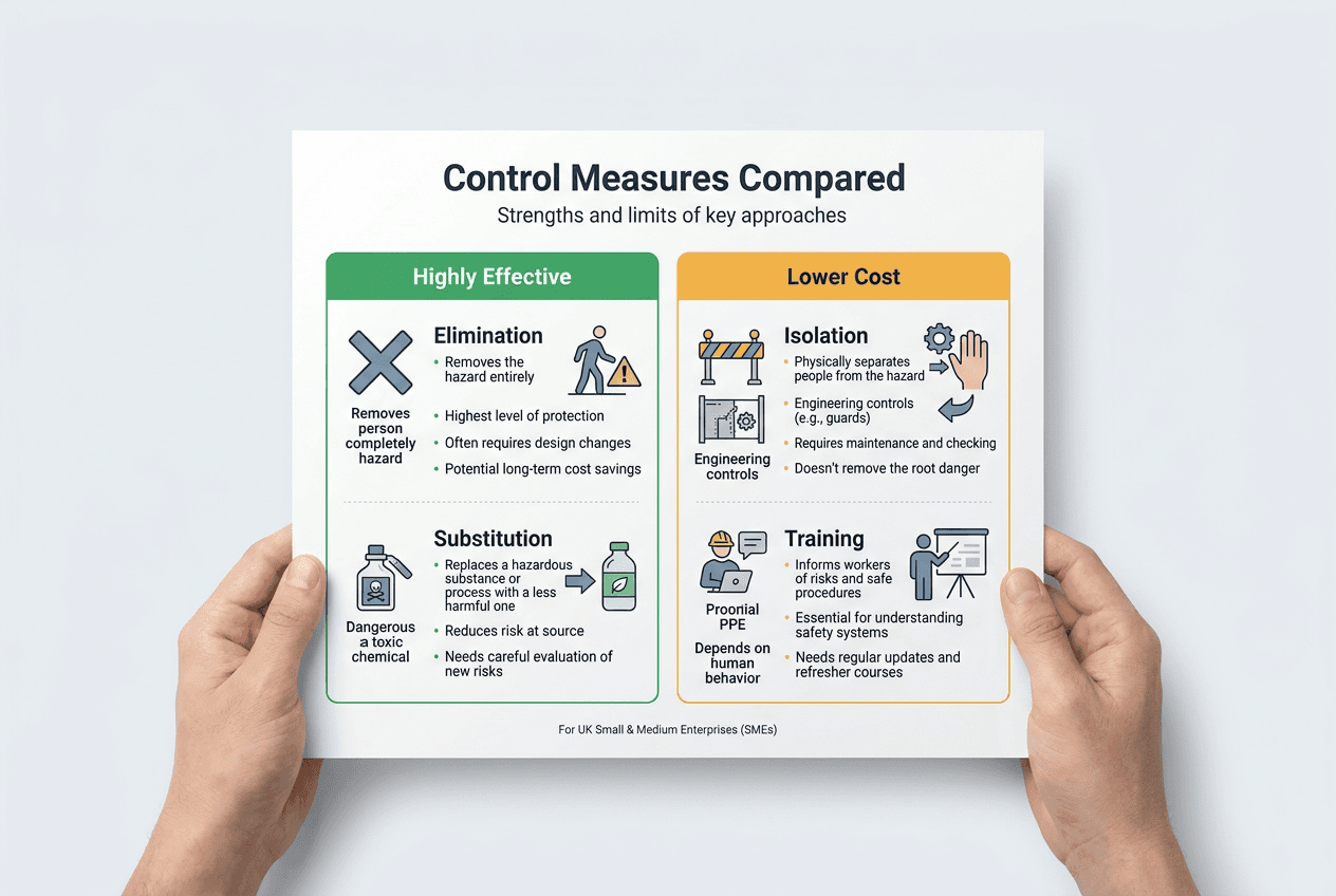 Infographic comparing risk control approaches