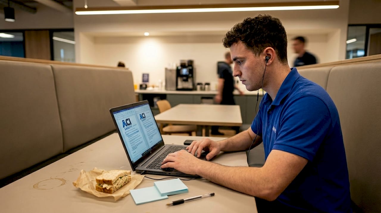 Employee updating version-controlled safety template