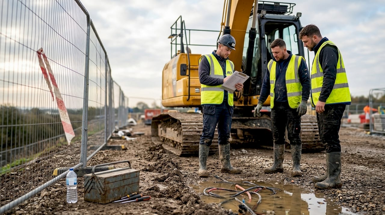 Groundworkers conducting real-time risk checks