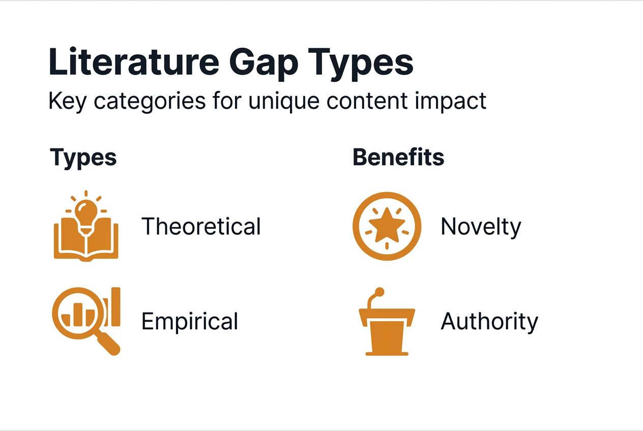 Infographic diagram showing literature gap categories