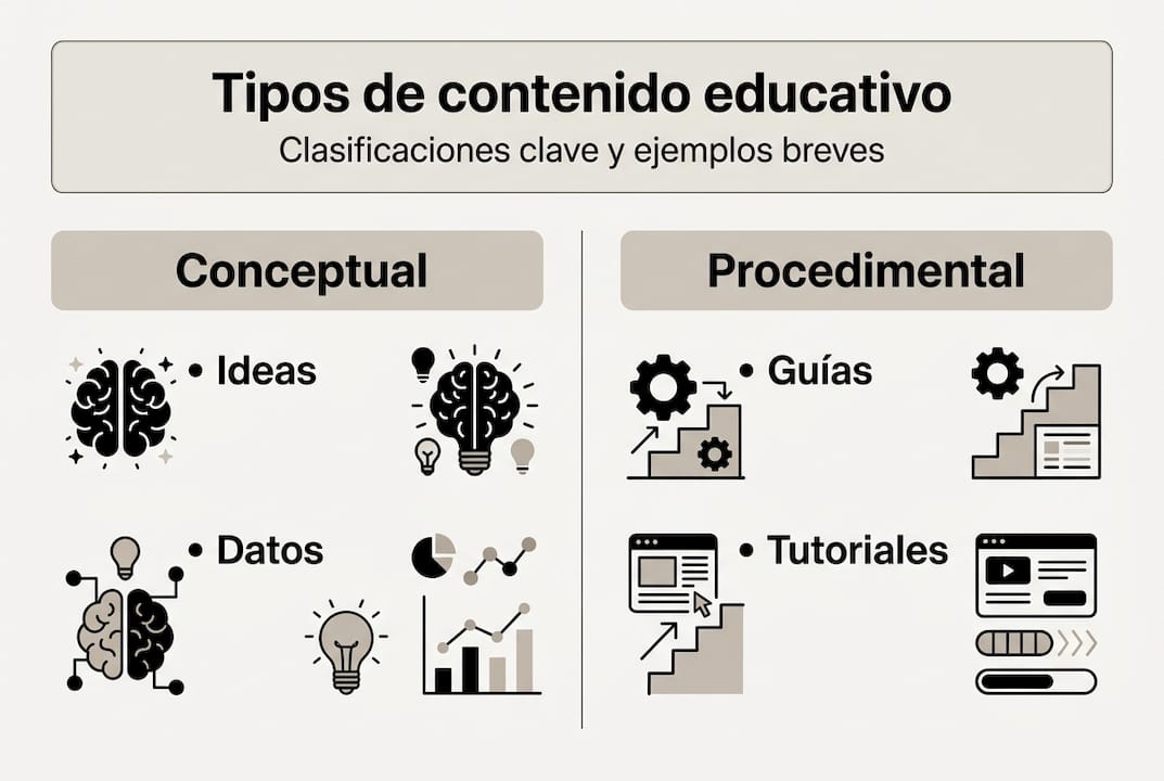 Descubre en esta infografía las distintas formas de contenido educativo que puedes utilizar para aprender de manera dinámica y efectiva.